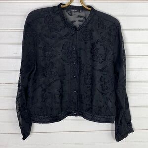 Obey N89 Sheer Embroidered Cardigan Size Large